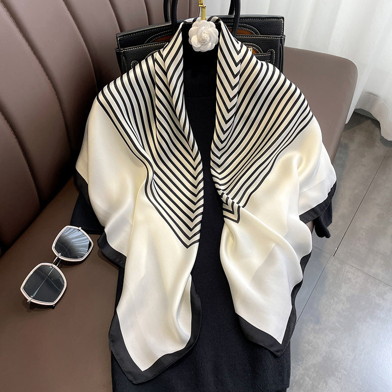 Simple Striped Multifunctional Shawl Scarf