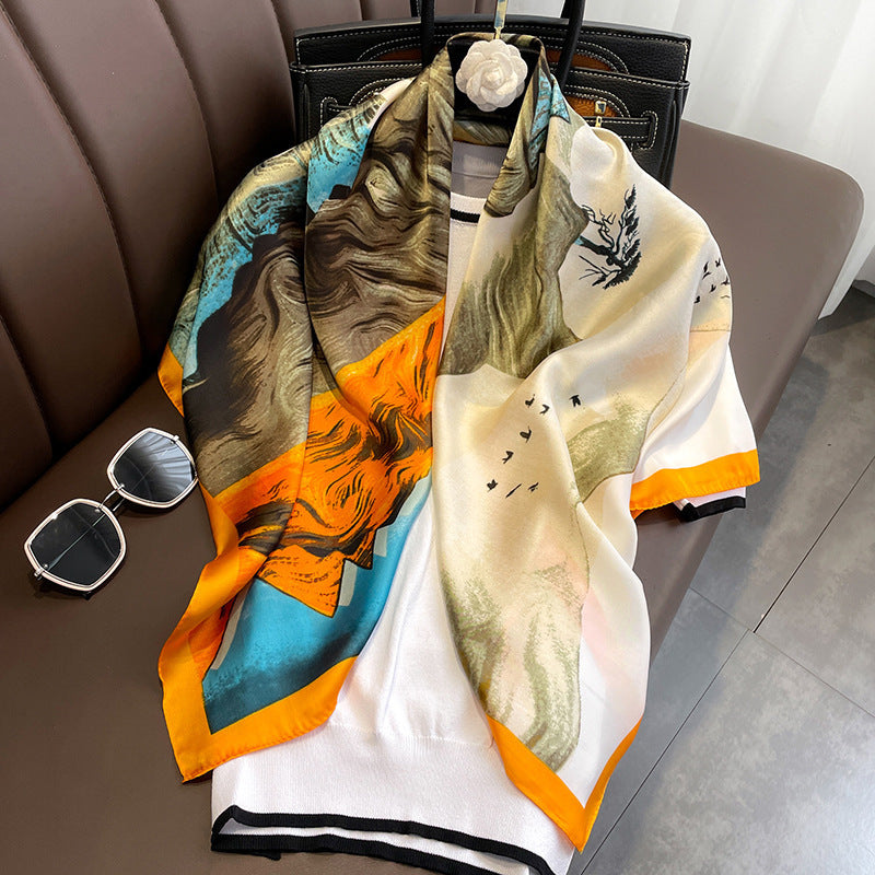 Simple Striped Multifunctional Shawl Scarf