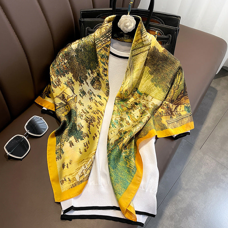 Simple Striped Multifunctional Shawl Scarf
