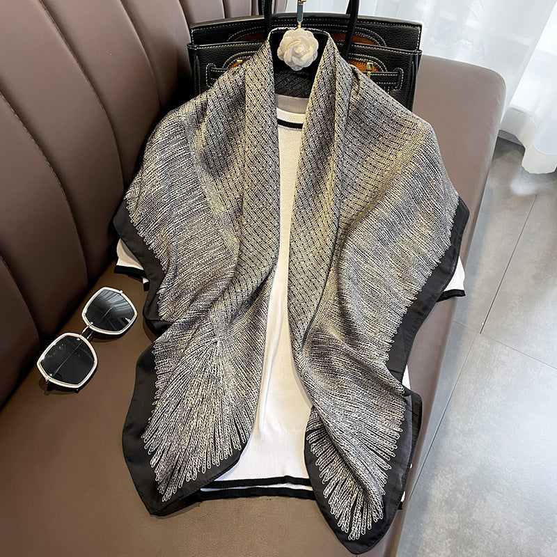 Simple Striped Multifunctional Shawl Scarf