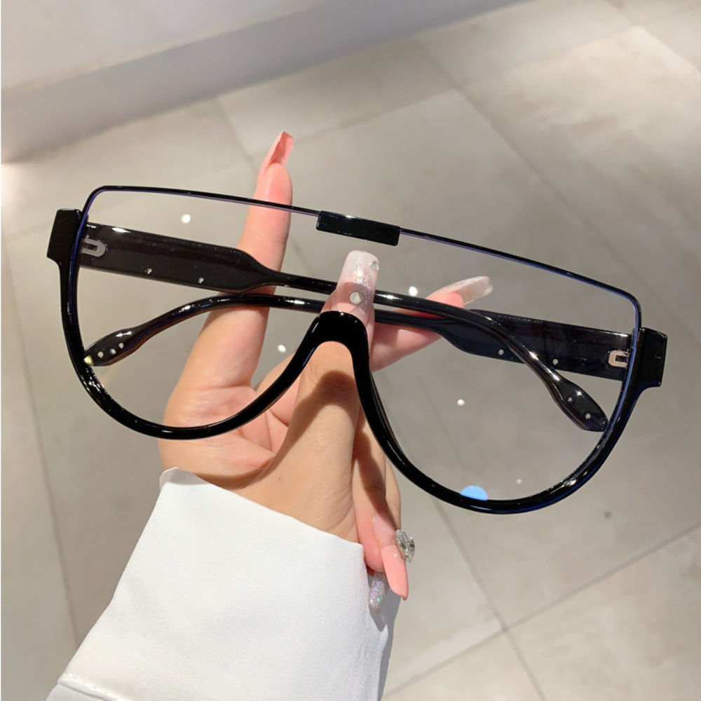 Luxury Brand Designer Half Frame Oversized Sunglasses One Piece Shades