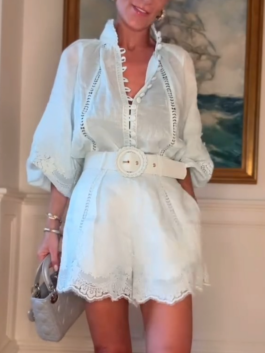 Elegant Ladies Hollow Summer Suit