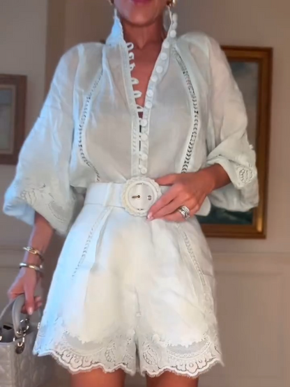 Elegant Ladies Hollow Summer Suit
