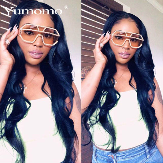 Handmade Large Frame Rhinestone Sunglasses