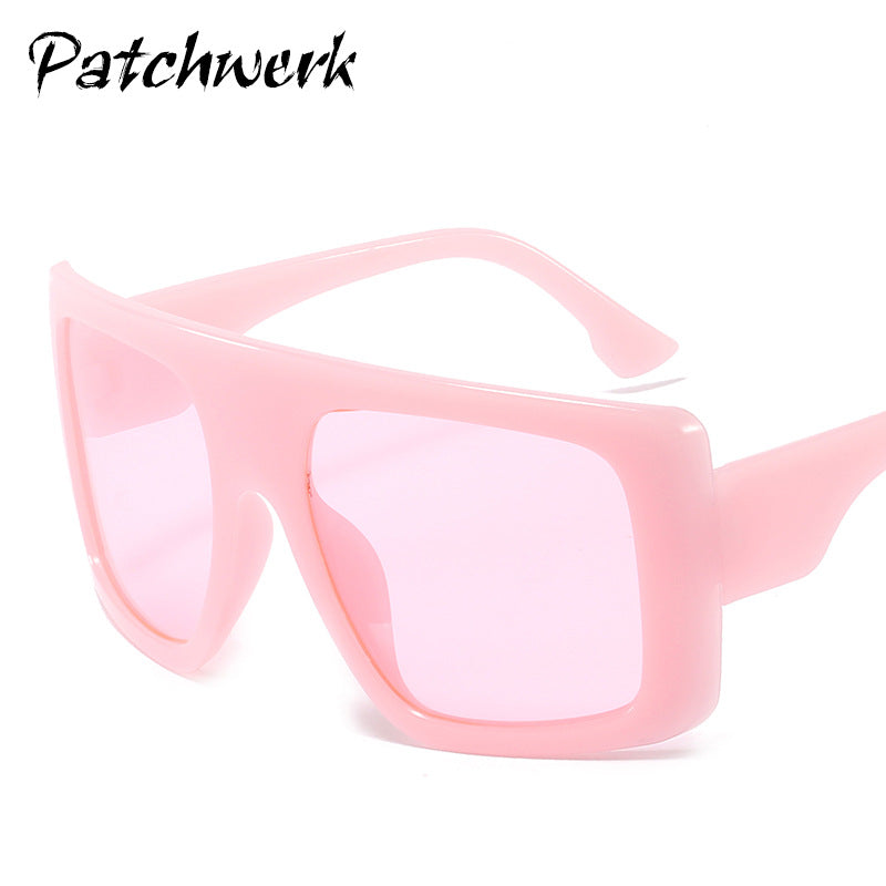 Quadratische Strandsonnenbrille für Damen mit großem Rahmen