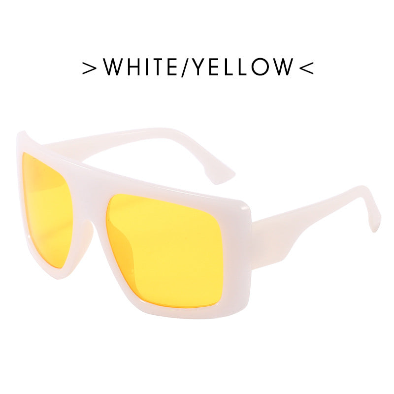 Quadratische Strandsonnenbrille für Damen mit großem Rahmen