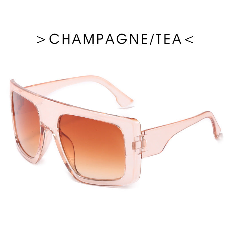 Quadratische Strandsonnenbrille für Damen mit großem Rahmen