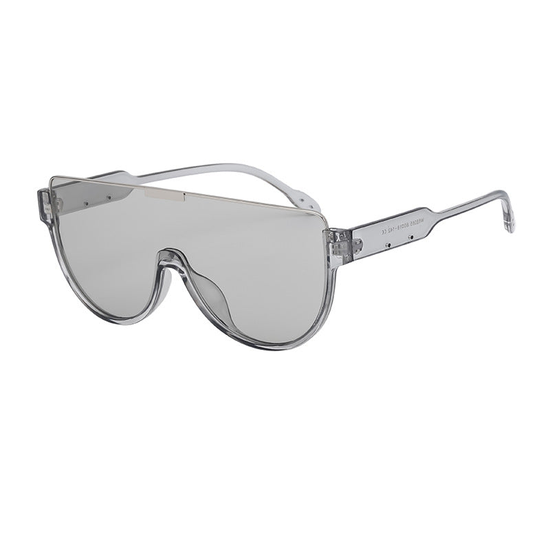 Luxury Brand Designer Half Frame Oversized Sunglasses One Piece Shades