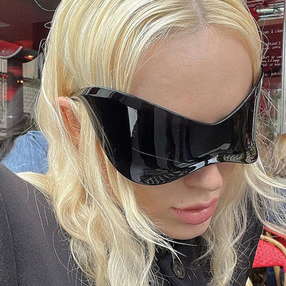 Oversized-Rahmen Y2K-Sonnenbrille Ozeanfarbene Sonnenbrille 