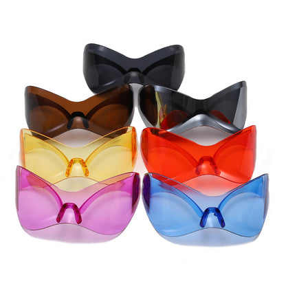 Oversized-Rahmen Y2K-Sonnenbrille Ozeanfarbene Sonnenbrille 