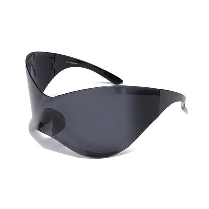 Oversized-Rahmen Y2K-Sonnenbrille Ozeanfarbene Sonnenbrille 