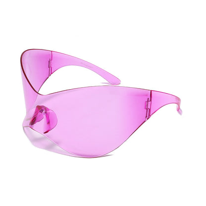 Oversized-Rahmen Y2K-Sonnenbrille Ozeanfarbene Sonnenbrille 