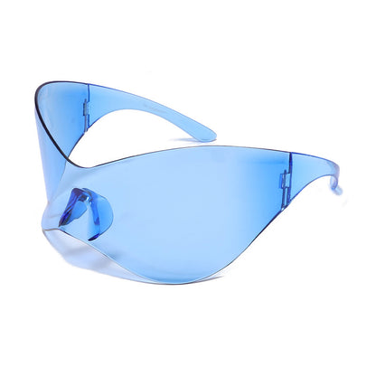 Oversized-Rahmen Y2K-Sonnenbrille Ozeanfarbene Sonnenbrille 
