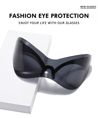 Oversized-Rahmen Y2K-Sonnenbrille Ozeanfarbene Sonnenbrille 