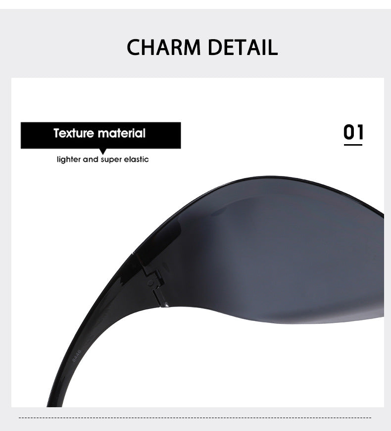 Oversized-Rahmen Y2K-Sonnenbrille Ozeanfarbene Sonnenbrille 