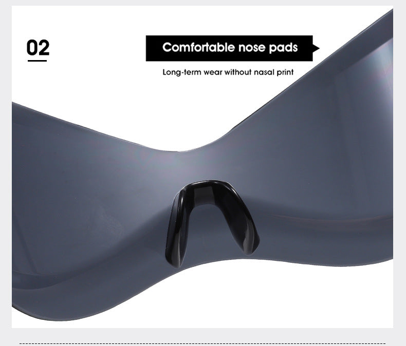 Oversized-Rahmen Y2K-Sonnenbrille Ozeanfarbene Sonnenbrille 