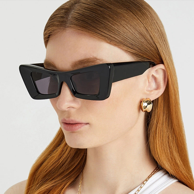 Neue unregelmäßige Katzenaugen-Sonnenbrille für Damen im gleichen Stil, All-Match-Sonnenbrille mit unverwechselbarer, unregelmäßiger, einfacher Sonnenbrille 