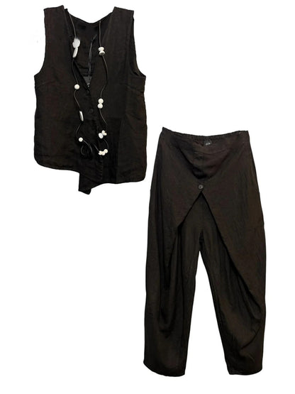 Stylish Linen Vest 2pc Set