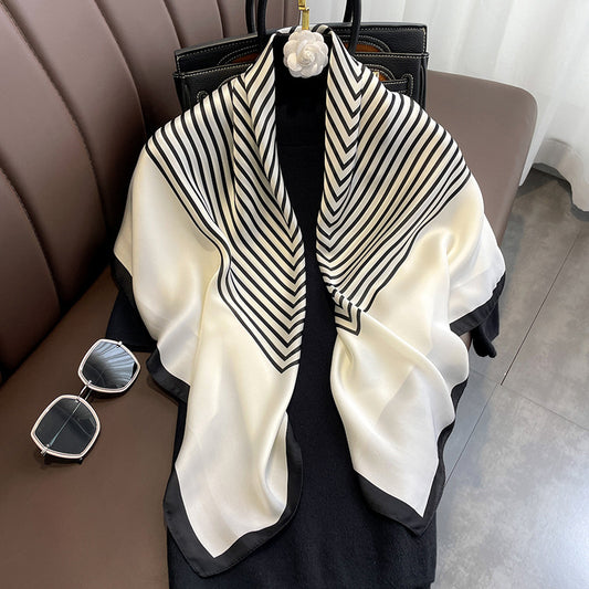 Simple Striped Multifunctional Shawl Scarf