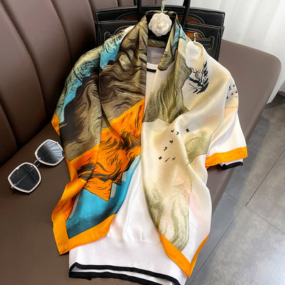 Simple Striped Multifunctional Shawl Scarf