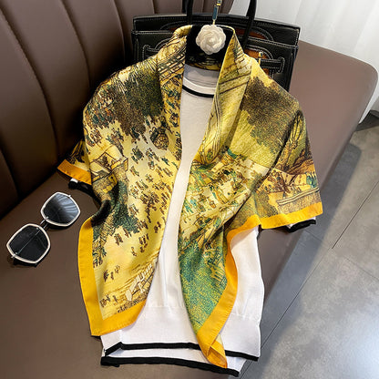 Simple Striped Multifunctional Shawl Scarf