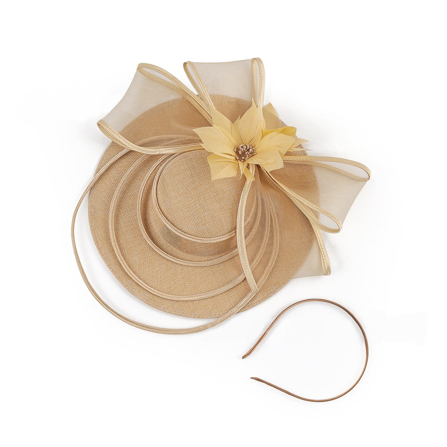 Elegant Feather Flower Fisherman Hat