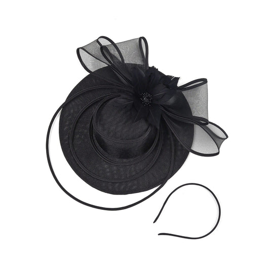 Elegant Feather Flower Fisherman Hat