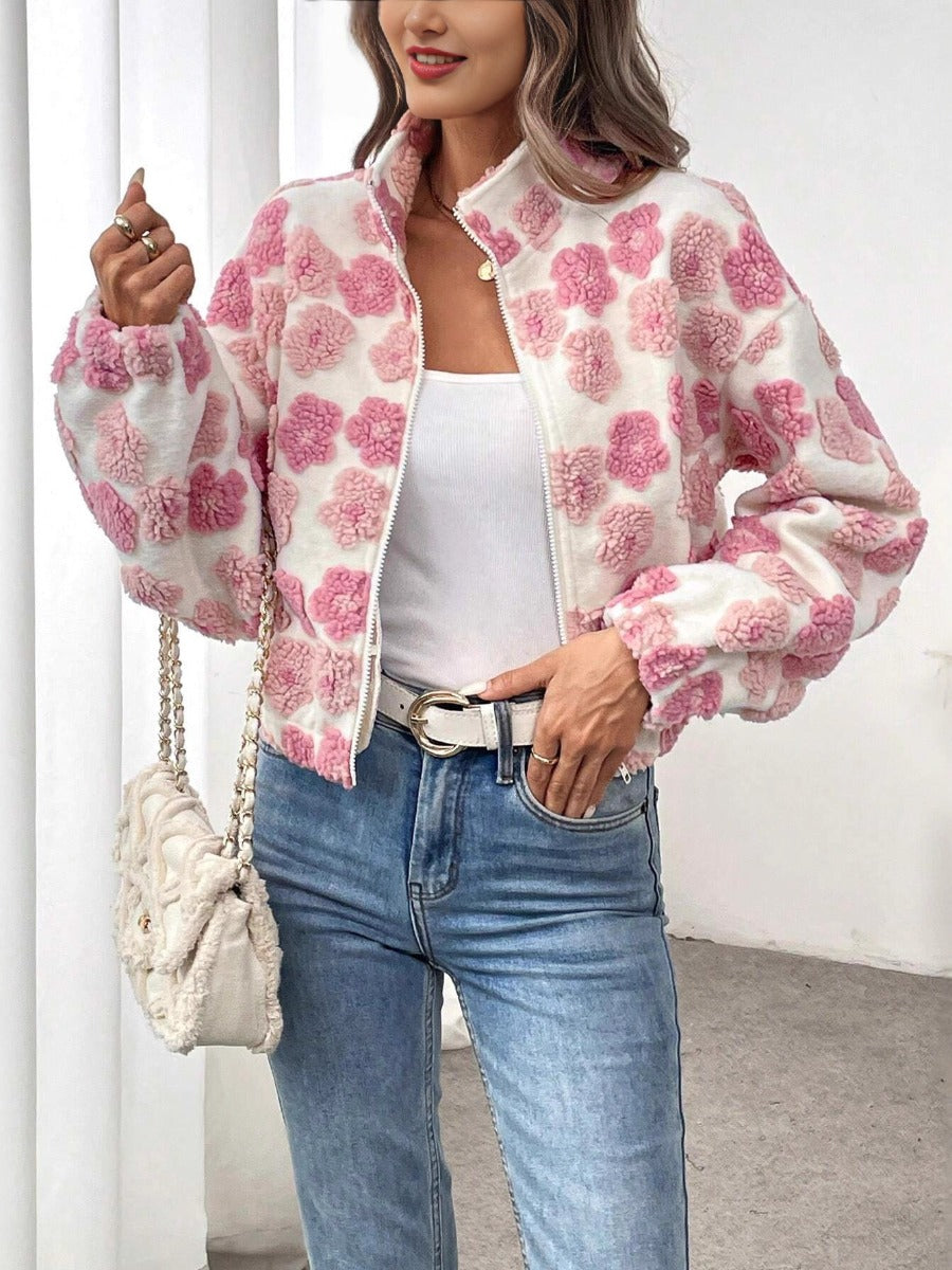 Women's New Pink Suede Jacket