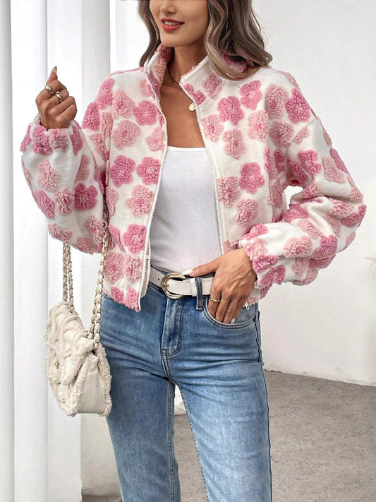 Women's New Pink Suede Jacket