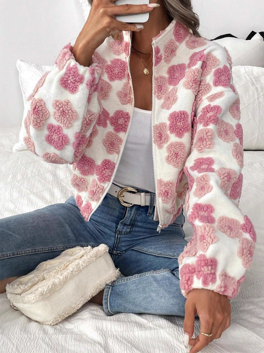 Women's New Pink Suede Jacket