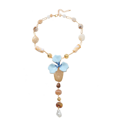 Large Flower Resin Beaded Necklace