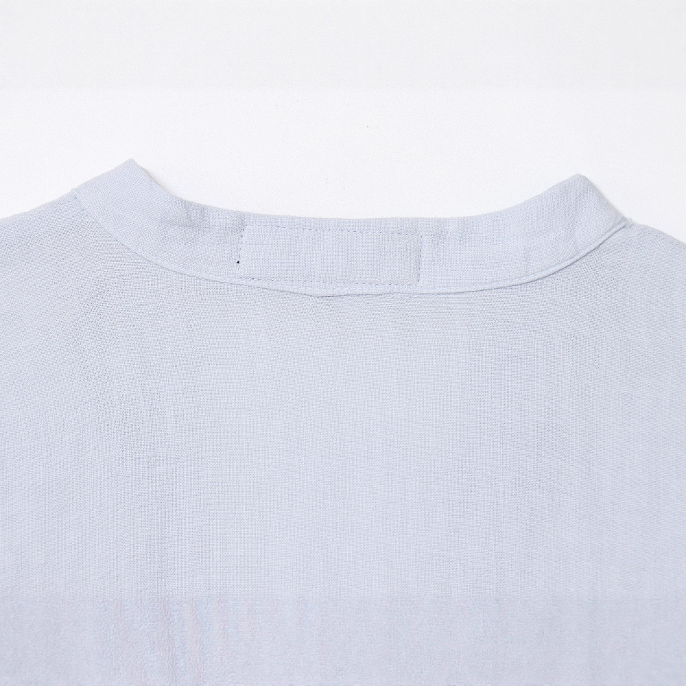 Lace-Trimed V-Neck Short Loose Shirt