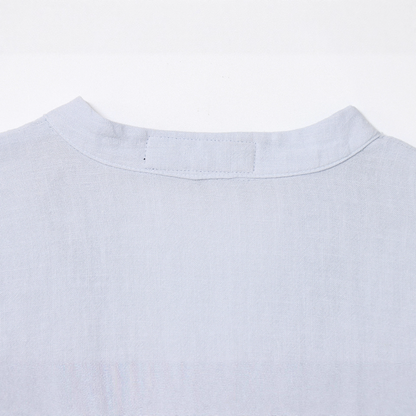 Lace-Trimed V-Neck Short Loose Shirt