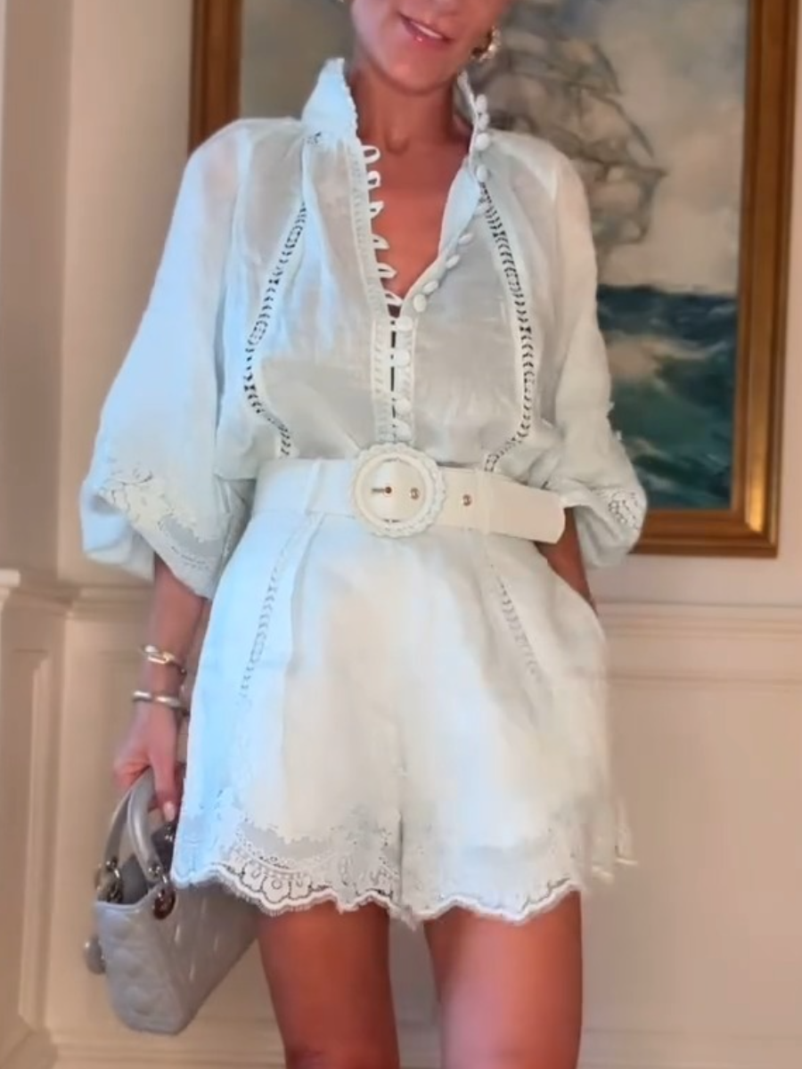 Elegant Ladies Hollow Summer Suit